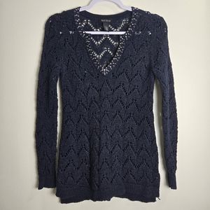 WHBM‎ Metalic Sparkling Open Knit Top S